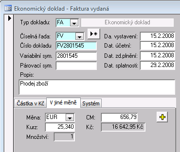 110 Školící dokumentace Soft-4-Sale PODZIM 2009 Režim rozkontace ekonomického dokladu Režim rozkontace funguje, nyní takto: převezme z aktuálního řádku do řádku rozkontace všechny údaje (účty,