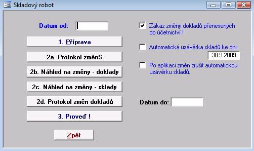 34 Školící dokumentace Soft-4-Sale PODZIM 2009 KOUZELNÍK Toto tlačítko slouží jako hromadný příkaz pro doplnění množství na skladových kartách do pole skutečné množství.