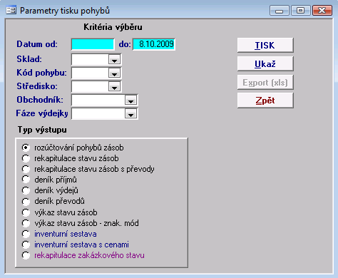 I. den školení PODZIM 2009 37 které tvoří centrum prodeje (prodejní sklady) má smysl takto analyzovat. Sklady náhradních dílů budou vykazovat jistě ve velké míře efekt nepohyblivých zásob. 1.5.