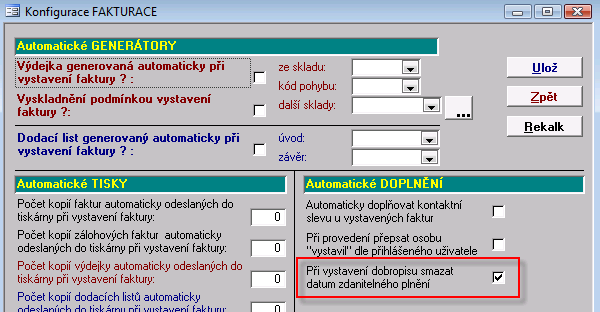 90 Školící dokumentace Soft-4-Sale PODZIM 2009 průvodce obchodního balíku se také vytiskne jméno kontaktní osoby a dále telefonní číslo.