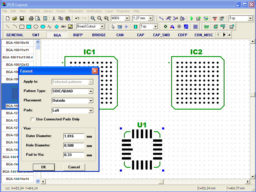 jsou BGA {Ball Grid Array sada kuličkových vývodů}, kde vnější řady vývodů brání přístupu k vnitřním řadám a řešení tohoto problému se stává tak náročné na čas, že si vyžaduje svou specializovanou