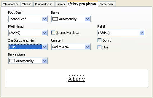 197 Voličem Typ zvolte typ přechodu průhlednosti, který chcete použít (lineární, axiální, radiální, oválný, krychlový či čtverec).