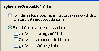 287 Uspořádání ovládacích prvků Na páté kartě vyberete schéma uspořádání formuláře a případného podformuláře. U některých schémat lze také vybrat způsob zarovnání titulku (vlevo či vpravo).