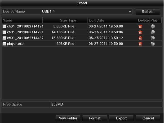 Obr. 7.23 Export video klipů pomocí USB Flash Zůstaňte v rozhraní exportu dokud není dokončen export všech souborů záznamů a nezobrazí se zpráva export dokončen - Export finished. Obr. 7.24 Export dokončen 6.