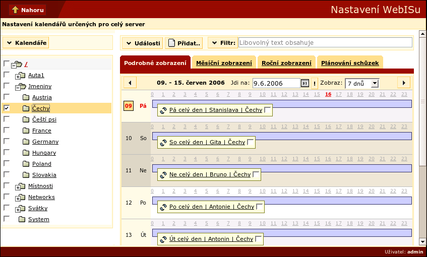 Kapitola 8. Sdílené kontejnery Práce se sdílenými kontejnery je zcela totožná jako práce s uživatelskými kontejnery ve Webisu. Podrobnosti najdete například v manuálu pro Webis na adrese www.webis.