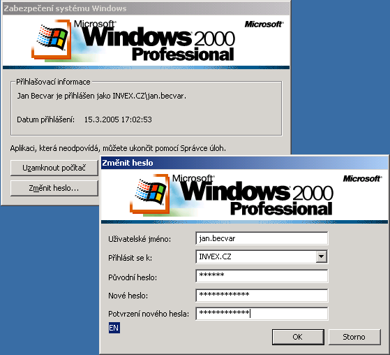 Obrázek 9-38. Změna uživatelského hesla v systému Windows 98 Kapitola 9. Souborový server 9.6.2.
