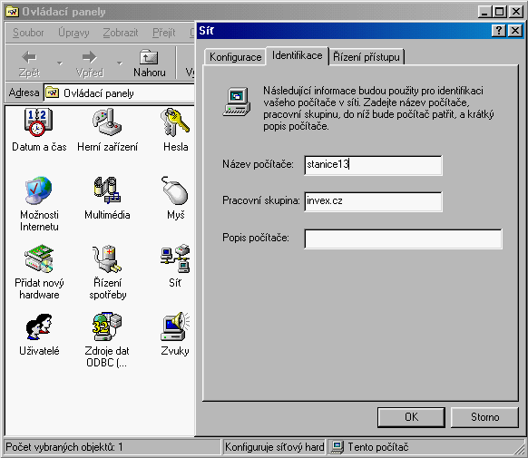Kapitola 9. Souborový server 9.6.3. Změna názvu počítače 9.6.3.1. Windows 98 Změna názvu počítače v systému Windows 98 je snadná záležitost.