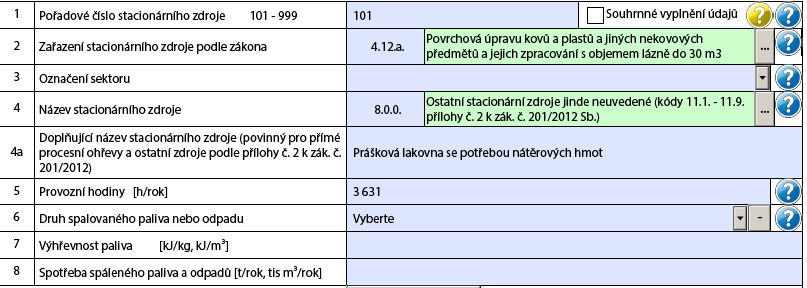 č. 415/2012 Sb. (v daném případě ve věstníku číselník Název stacionárního zdroje (k položkám č. 4 tabulek 1.2. a 1.3.). Opravené hlášení je potřeba zaslat do ISPOP jako tzv. doplněné hlášení.