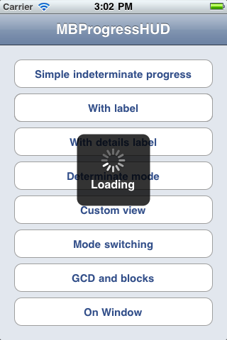 4.3.2 MBProgressHUD Třída MBProgressHUD je náhražka nezdokumentovaného a neupravitelného indikátoru aktivity UIProgressHUD, který je poskytován v rámci frameworku UIKit.