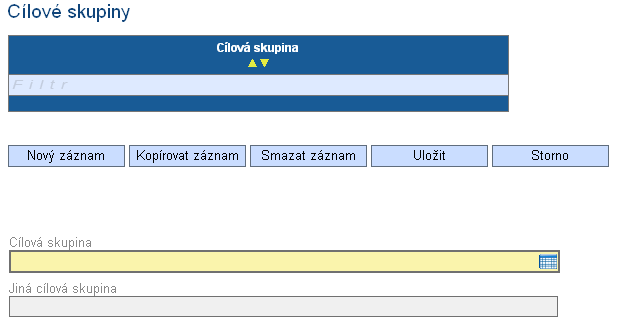 Po zadání každé osoby je nutné kliknout na tlačítko Uložit. Uložené údaje se zobrazují v souhrnné tabulce. Před zadáním další osoby se tlačítkem Nový záznam přidá prázdný formulář.