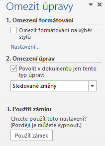 7 Word 113 Zámek Úpravy dokumentu Komentáře Zobrazení revizí Enc-07-10 Odemčení dokumentu Sloučení revizí Aby recenzent nemohl sledování změn vypnout, dokument před předáním recenzentům zamkneme.