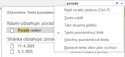 6 OneNote 96 6.5 Vyhledávání a ochrana poznámek Vyhledávání textových poznámek 6.5.1 Vyhledávání textových poznámek V poznámkových blocích máme uložené značné množství informací.