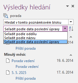 6 OneNote 97 OBR. 6-16: VÝSLEDKY HLEDÁNÍ Vyhledávání zvukových poznámek Vyhledávání podle autora Vyhledávání dle značek 6.5.