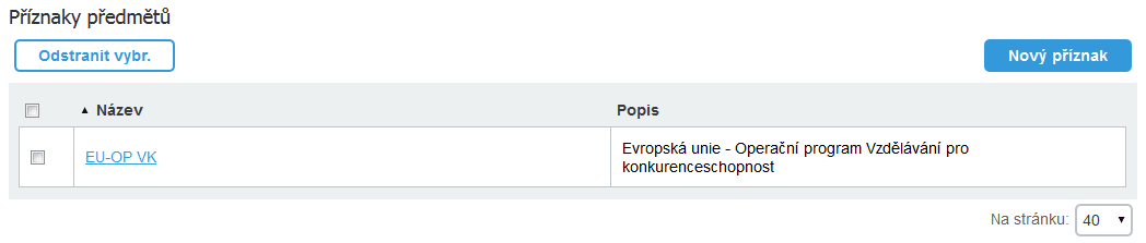 Třídní kniha organizovaná podle předmětů V případě, že škola potřebuje sledovat u vybraných předmětů detailnější údaje, může v nastavení modulu Třídní kniha přidávat potřebný počet příznaků.