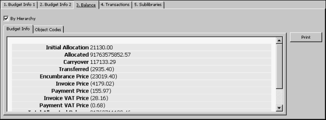 Příklad: Rozpočet HISTORIE-2003 má zůstatek 100 CZK. Předplatné od/do (pro seriálové objednávky a pro trvalé objednávky) Zadejte data, mezi kterými bude knihovna dostávat seriál.