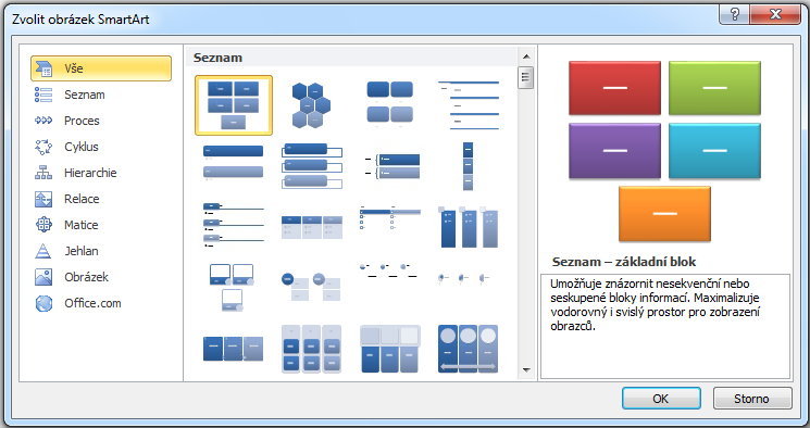 Vložení obrázku SmartArt: z