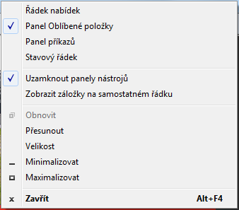 Zkrácená forma. Rozšířená forma. V nabídce pak zaškrtnutím zvolíme nastavení vzhledu okna Internet Exploreru. 4.2.3 Navigace Použití hypertextového odkazu Hypertextový odkaz může být tvořen např.