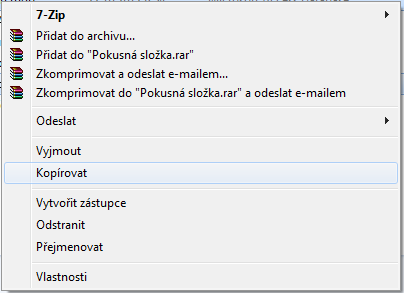 Stiskneme-li klávesu Ctrl, pak postupným klepáním na vybrané soubory můžeme vybrat jednotlivé soubory, které za sebou nenásledují a netvoří ucelený blok.