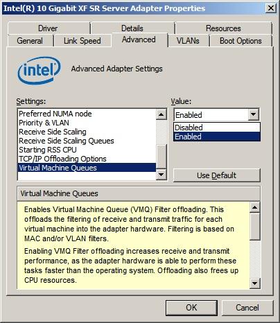 Povolte VMQ Zdroje na internetu Intel FAQ: