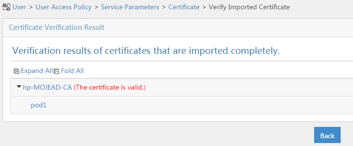 Ověřte, že UAM nic nechybí kliknutím na tlačítko Verify Imported Certificate V praxi se může stát, že vám chybí část kořenové cesty certifikát nemusí být vydán přímo kořenovou autoritou, ale