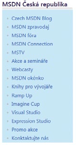 6 strana www.msdn.cz/web MSDN web MSDN web lze označit za rozcestník služeb MSDN.