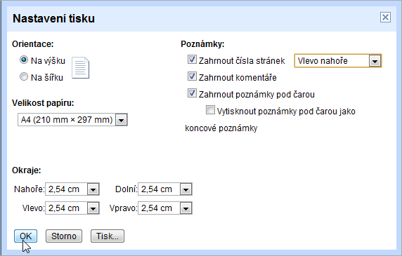 3.7 Tisk dokumentů Dokumenty jsou sice sdíleny v cloudu, omezení tisku je z hlediska environmentálního navýsost libé Bohu, ale někdy se bez papíru zkrátka neobejdete.