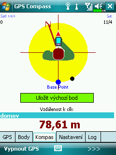 UTB ve Zlíně, Fakulta aplikované informatiky, 2011 34 Obr. 6. Souhrnné informace v GPS Compass K navigaci do cíle slouží jednoduchý kompas (Obr.