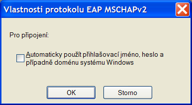 Bezpečnost bezdrátových sítí 29 Pokud je přihlašovací jméno a heslo pro 802.