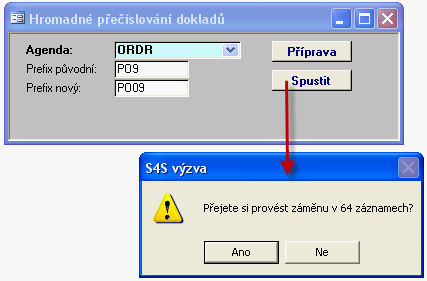 Bez vazby na modul 8 Krok 4 Akce potvrďte úmysl a systém už jen zobrazuje průběh přečíslování a oznámí konec (i případné chyby) Ochrany pro otevření okna Uživatelské SQL dotazy systém vyžaduje