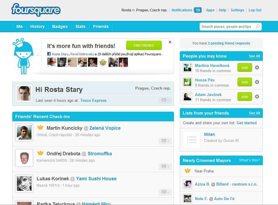 Foursquare 1 miliarda check inů