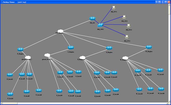 2.7. Dynamips Cisco 7200 Simulator 13 Obrázek 2.5: Boson NetSim Network Simulator 2.