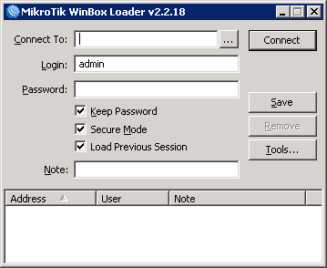 3. Realizace vybraného řešení - MikroTIK 3.1. Možností připojení k prvku Zařízení RouterBOARD lze konfigurovat jak lokálně pomocí tzv.