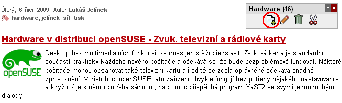 Záložka Verze Obr. 19: Záložka Verze Tato záložka poskytuje informace o historii úprav článku a umožňuje návrat k předchozím verzím článku. Viz kapitola Výběr verzí článku.