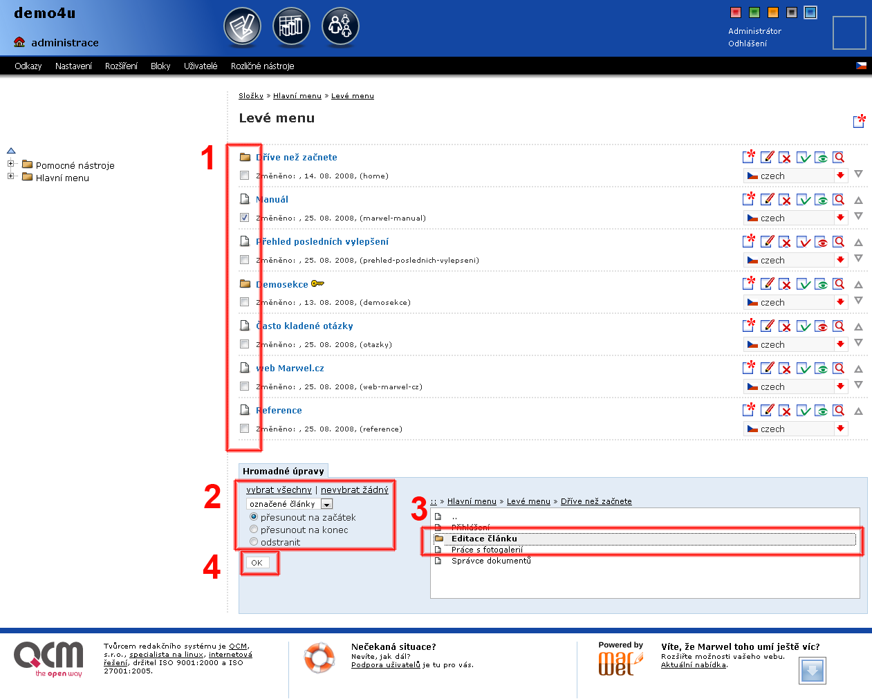 ! K tomu, aby bylo možné helpdesk (zákaznickou podporu) používat přímo z redakčního systému, je nutné se nejdříve obrátit na správce webové aplikace, který musí provést potřebné nastavení.