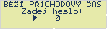 Po úspěšném zadaní, je uživatel informován, že mu běží čas pro odchod. Samotný čas zde zobrazen není kvůli přehlednosti.