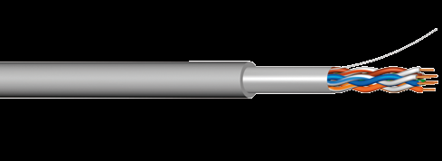 UC300 S24 Cat.5e F/UTP Datový kabel 100 Ω ISO/IEC 11801 Cat.5e 100 Ω Data Cable ISO/IEC 11801 Cat.5e Konstrukce 1. Plné holé měděné jádro, 0,51 mm (AWG 24) 2. Polyetylénová izolace, 1,0 mm 3.