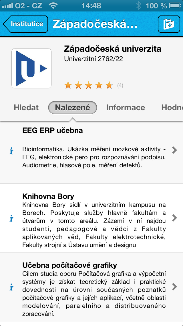 Ove r enı funkcionality Klientska aplikace Tagiee (a) Nalezena Za padoc eska instituce. (b) Nalezenı maja ku pomocı GPS. (c) Nalezenı maja ku pomocı klı c e. (d) Nalezenı maja ku QR ko dem.