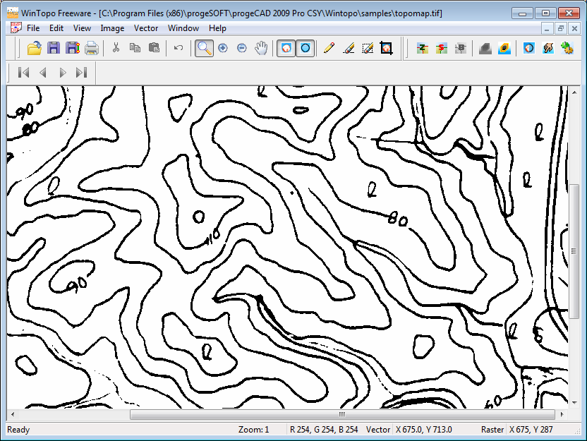 Manuál progecad Professional 2010 17. DOPLŇKY progecad obsahuje užitečné doplňky, jako jsou např. Vektorizace WinTopo, Převod PDF do DXF, O2C převod a propojení s Google Earth. 17.1. Vektorizace WinTopo Slouží k převodu rastrového obrázku (např.