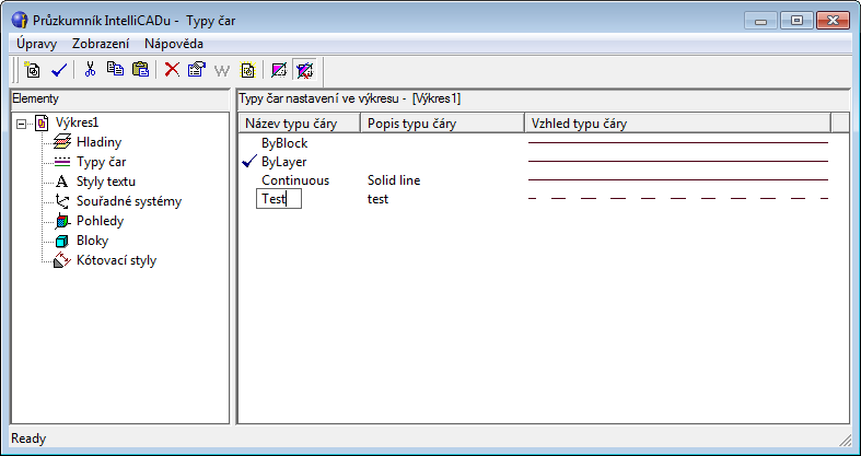 4. Klikněte na "OK" a zadejte jméno nového typu čáry: Tvorba vlastního typu čáry pomocí Příkazového řádku: 1.