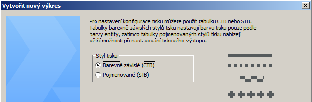 BricsCAD > Panel nástrojů Standardní V tomto kroku vás průvodce vyzve k volbě měrných jednotek, které bude program používat pro měření délek. Význam variant je zřejmý z náhledu vpravo.