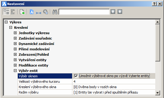 BricsCAD > Panel nástrojů Modifikovat Příkazová nabídka a řádka První úroveň výběru 1 Zadejte entity pro zahrnutí do výběru: 2 Vybrat všechny entity zkratka: V Libovolnou metodou postupně vyberte