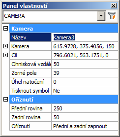 BricsCAD > Panel nástrojů Pohled 8 Určete ohniskovou vzdálenost v mm <aktuální hodnota>: 9 Použít přední rovinu oříznutí?