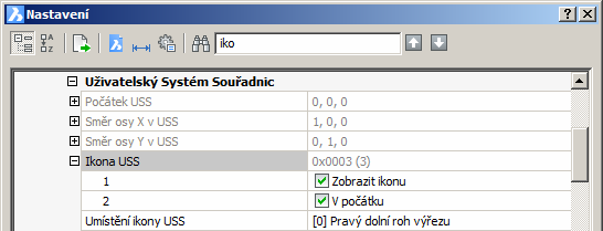 BricsCAD > Panel nástrojů Nastavení Entita Globální Volba umožňuje odvodit nový USS z nakreslené entity. Rovina XY nového USS bude ležet v rovině, do které byla entita nakreslena.