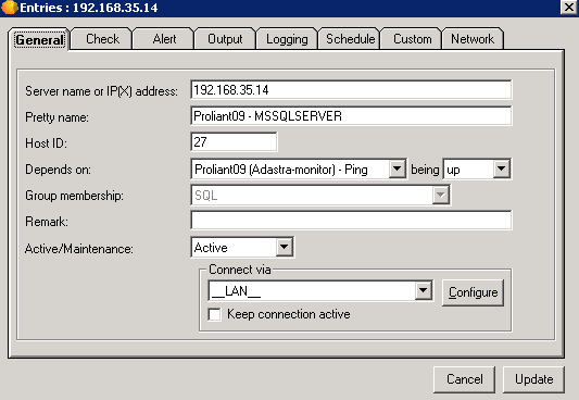 UTB ve Zlíně, Fakulta aplikované informatiky, 2010 44 Tento nástroj umoţňuje nadefinovat jednoduché monitorovací a kontrolní úlohy, jako například ping hostitelského stroje, monitorování volného