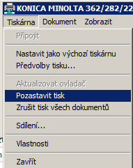 PRÁCE S TISKÁRNOU Občas se může stát, že na tiskárnu pošleme k tisku chybný soubor nebo třeba jeden soubor dvakrát.