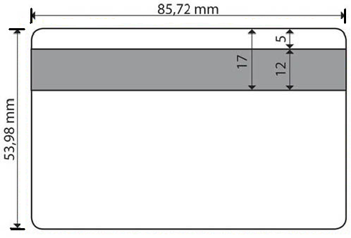 UTB ve Zlíně, Fakulta aplikované informatiky, 2010 13 Obr. 2 Rozměry magnetické karty [21] 1.