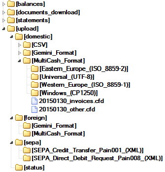 18 8. NAHRÁVÁNÍ SOUBORŮ BusinessNet Connect podporuje následující formáty platebních souborů: tuzemské platby CSV, Gemini, MultiCash zahraniční platby Gemini, MultiCash SEPA platby pain.001 a pain.