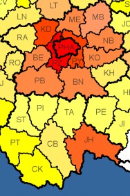 ) Regiony, státy - zde Mapy statistik Grafy