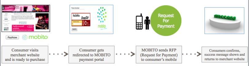 1 How Integration With PayNow Button Works The basic sequence for PayNow button integration requires buyers to have a MOBITO account and their registered mobile phone in close proximity before they