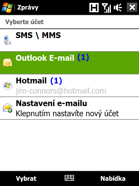 114 Zasílání zpráv 6.1 Zprávy Zprávy jsou hlavním místem, kde naleznete všechny typy účtů pro zasílání zpráv, kam patří textové zprávy (SMS), multimediální zprávy (MMS) a e-maily.